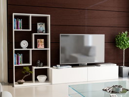 Hanah Home Mueble de TV Blanco de 220 cm